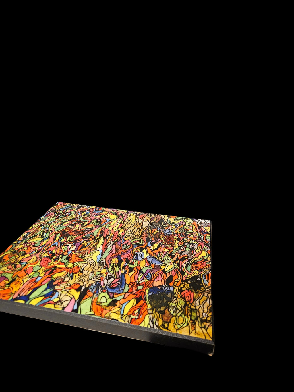 Limited Edition Abstract Wood Framed Print – Black-Stained Wood Panel (8" x 10")